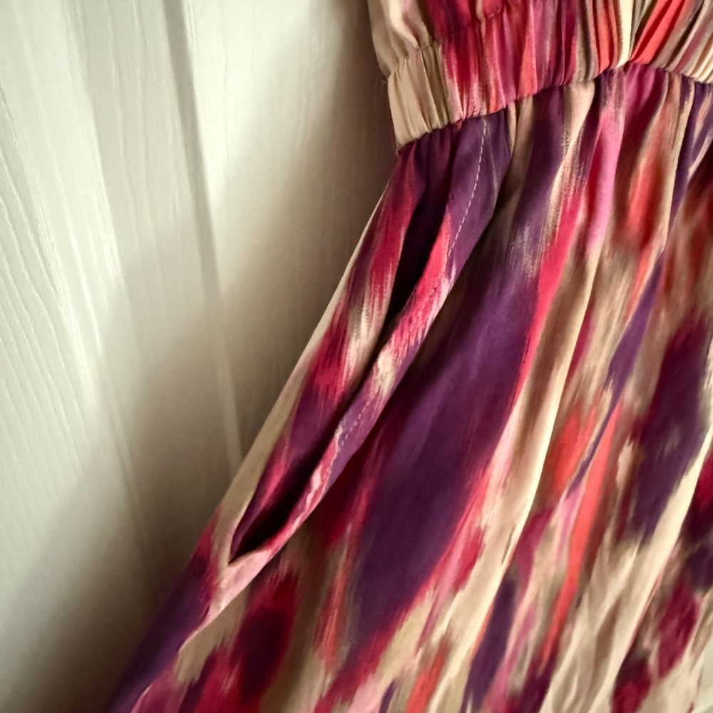 Express Women’s Purple & Pink Striped Mini Dress with Pockets, Size M - Picture 3 of 5